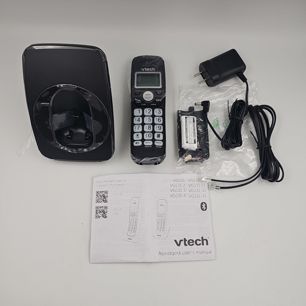 VTech VG131-11 DECT 6.0 Black Cordless Phone‎ With Speakerphone Tested